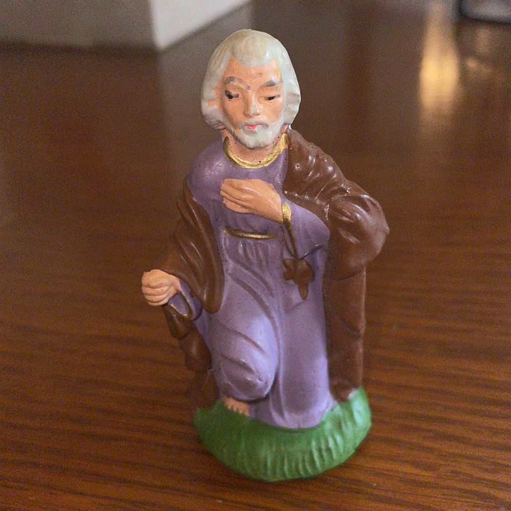 ‎Vtg chalkware Joseph from a nativity scene